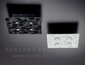 Светильник потолочный 5040.7045 Effusionidiluce Италия GU10 Tendy Черное стекло