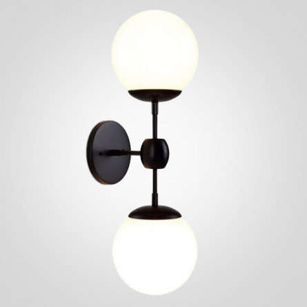 Бра Modo 2 Globes Black and white glass фото 1